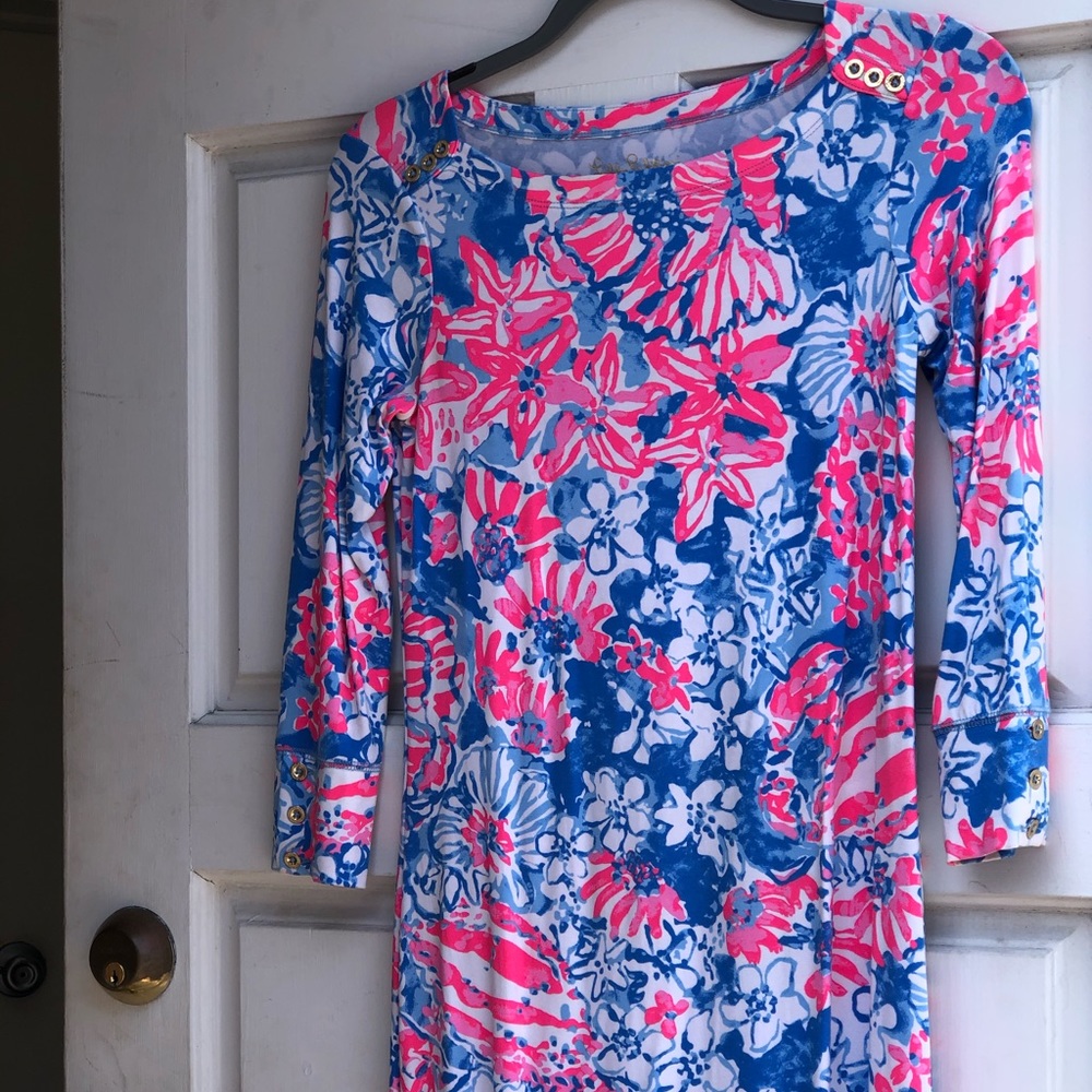 UPF 50+ Sophie Dress - Bay Blue Pop Pop